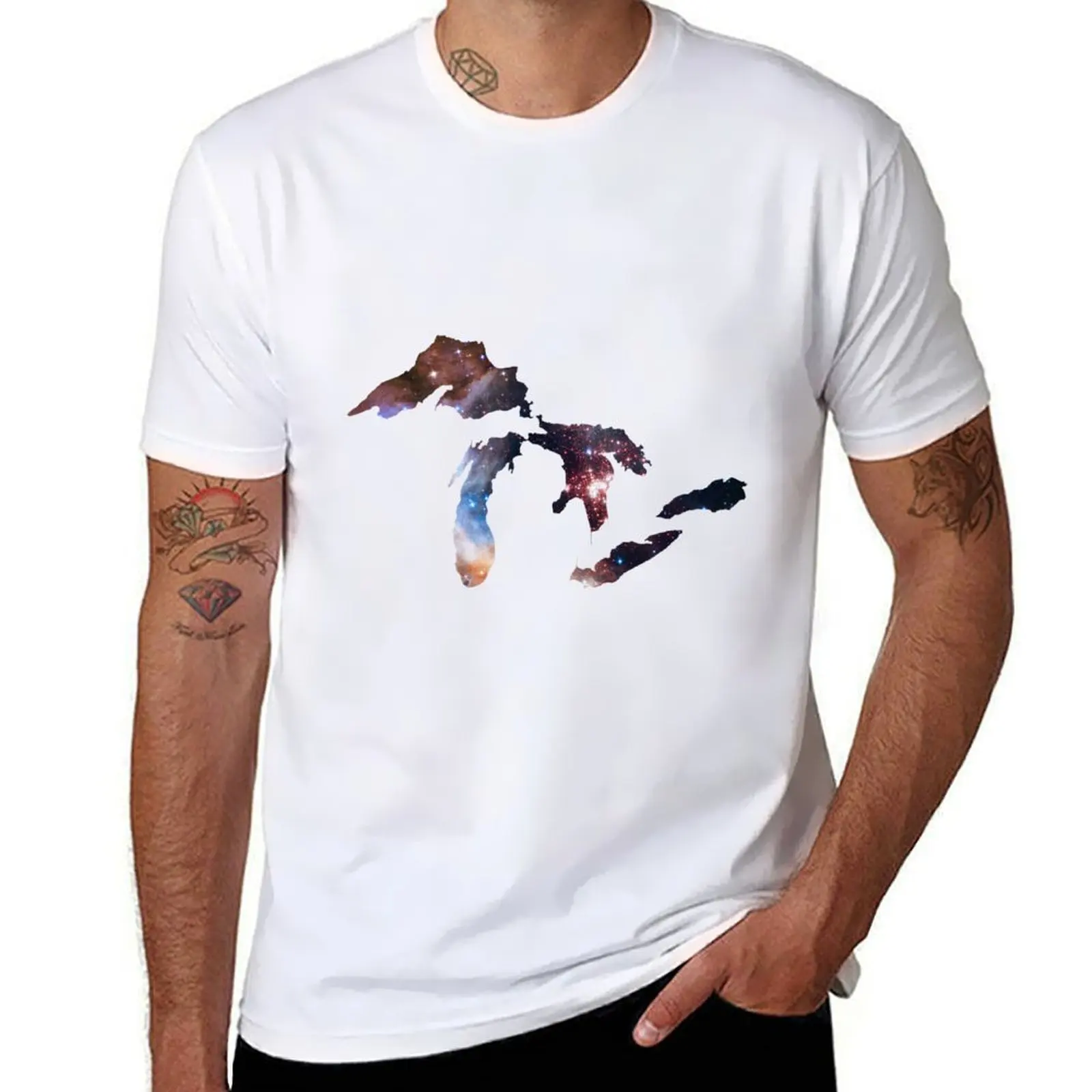

Great Lakes In Space T-Shirt anime t shirts oversize man t shirts cotton t shirt men 100% cotton luxury brand T-Shirt