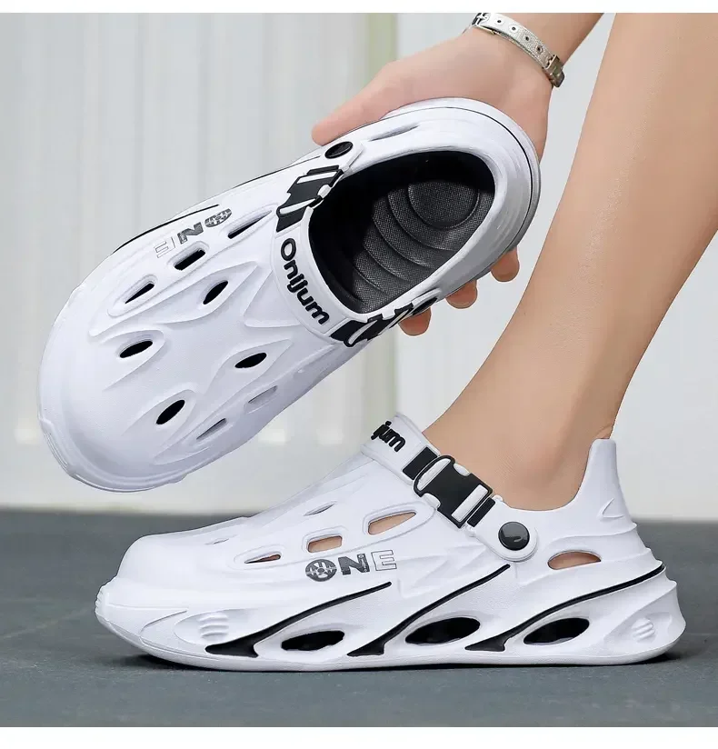 Herren Casual Gartenschuhe Herren Outdoor-Clogs Strand-Sandalen Sport Atmungsaktive Pantoffeln Slides Wandersandalen für Männer – Detail 19