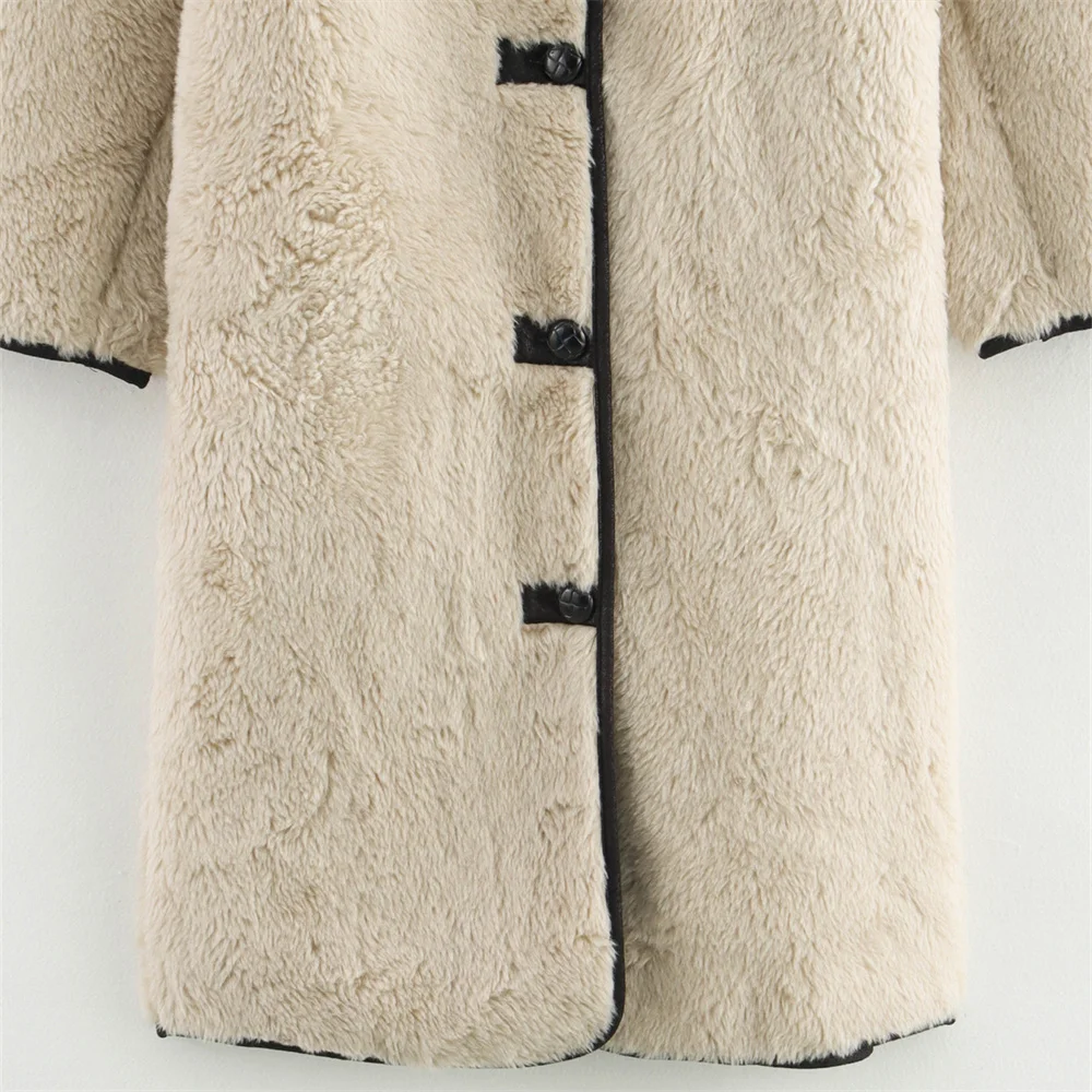 Unizera-女性用の豪華なコート,シンプルなロングスタイル,大きな襟,シングルブレスト,冬のファッション,新しい