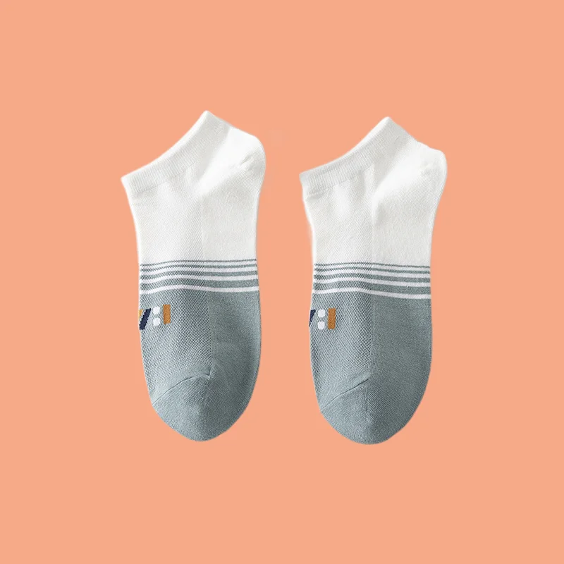 Chaussettes de bateau respirantes en maille de coton fin pour hommes, évacuation de l'humidité, courtes, chaussettes de sport d'été, printemps, 5/10, 2024 paires