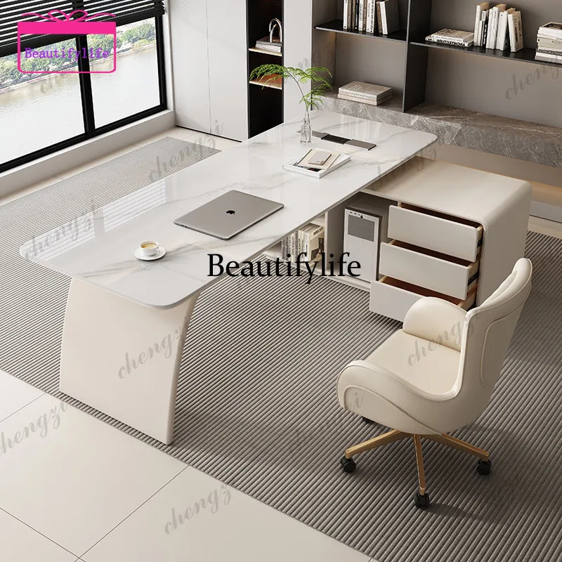 

Narrow Classic Italy Office Desk Designer Unique Solid Wood Luxury Computer Desk White Modern Mesa Escritorio Work Station Table
