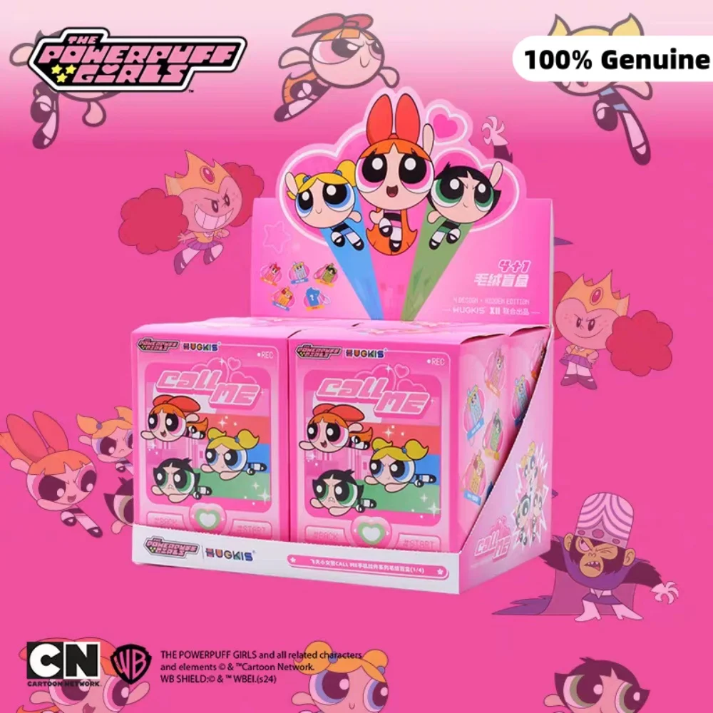 Genuine The Powerpuff Girls Mobile-Shaped Plush Dolls Blossom Bubbles Buttercup Cartoon Backpack Ornamental Girl Plushies Gifts