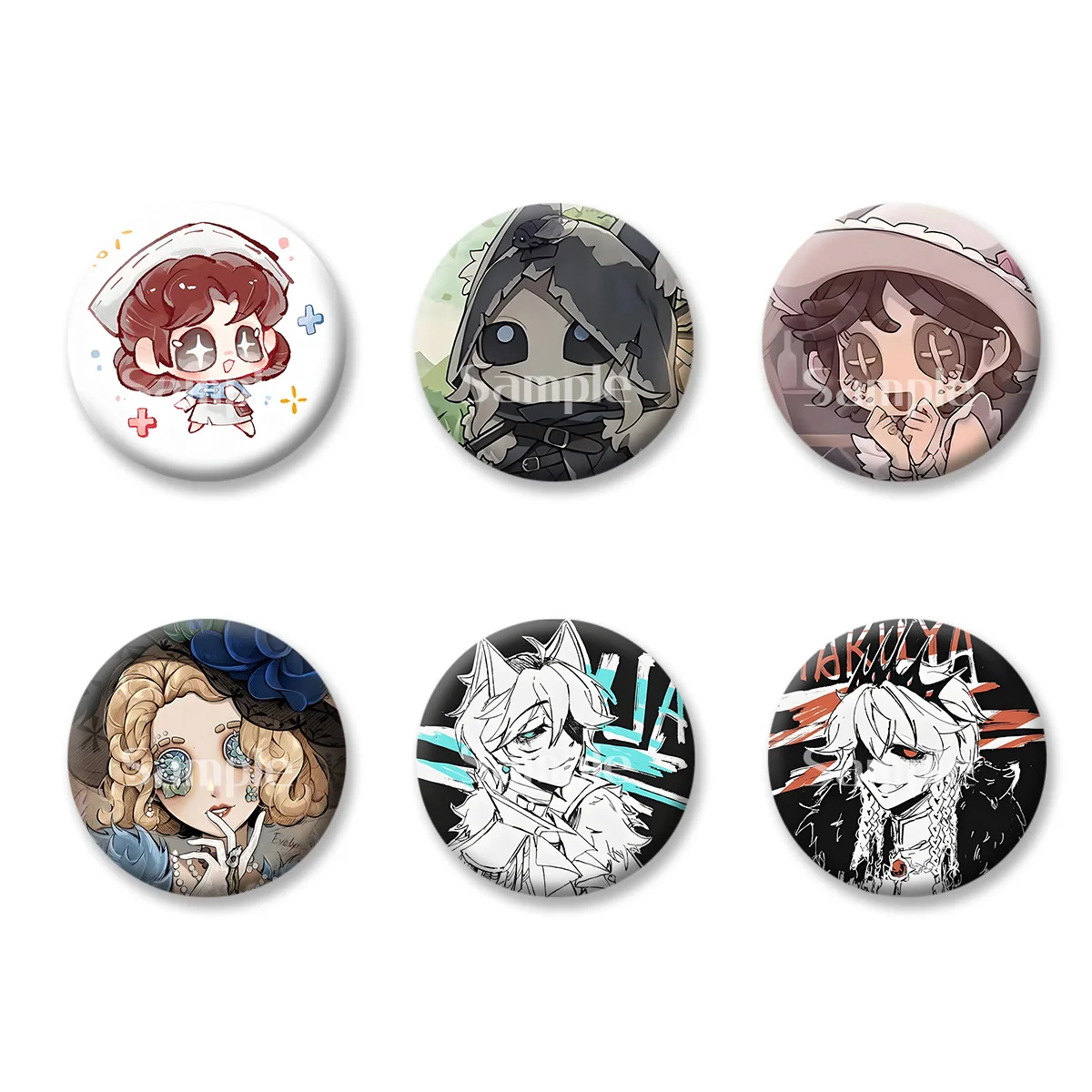 

The Fifth Personality Terror Anime Cartoon Flash Badge Keychains Makeup Mirror Fridge Magnet ACG Goods Game Peripherals Toy Gift