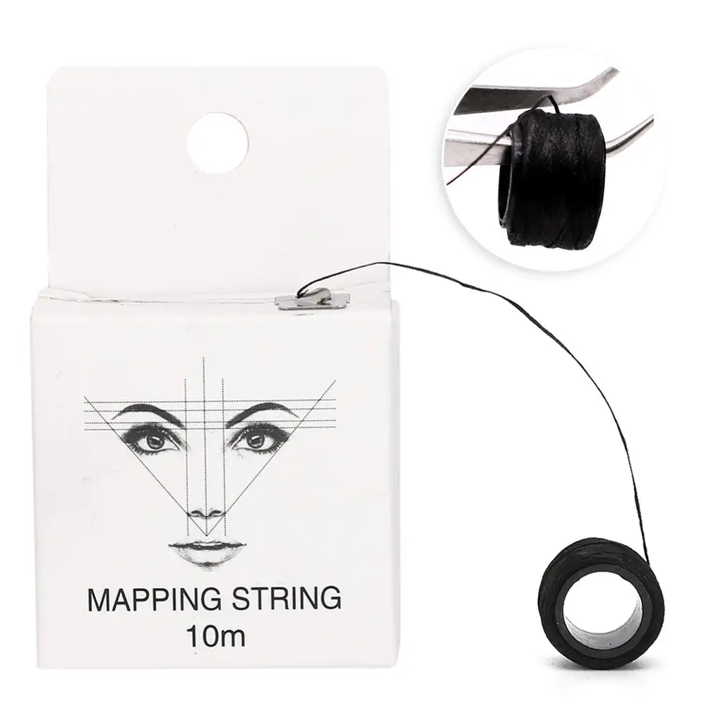 

10 м 2 шт микроblading Mapping String Pre-Inked Brow Marker thread Tattoo Brows Point Line Tool карандаш для бровей маркировочная линия