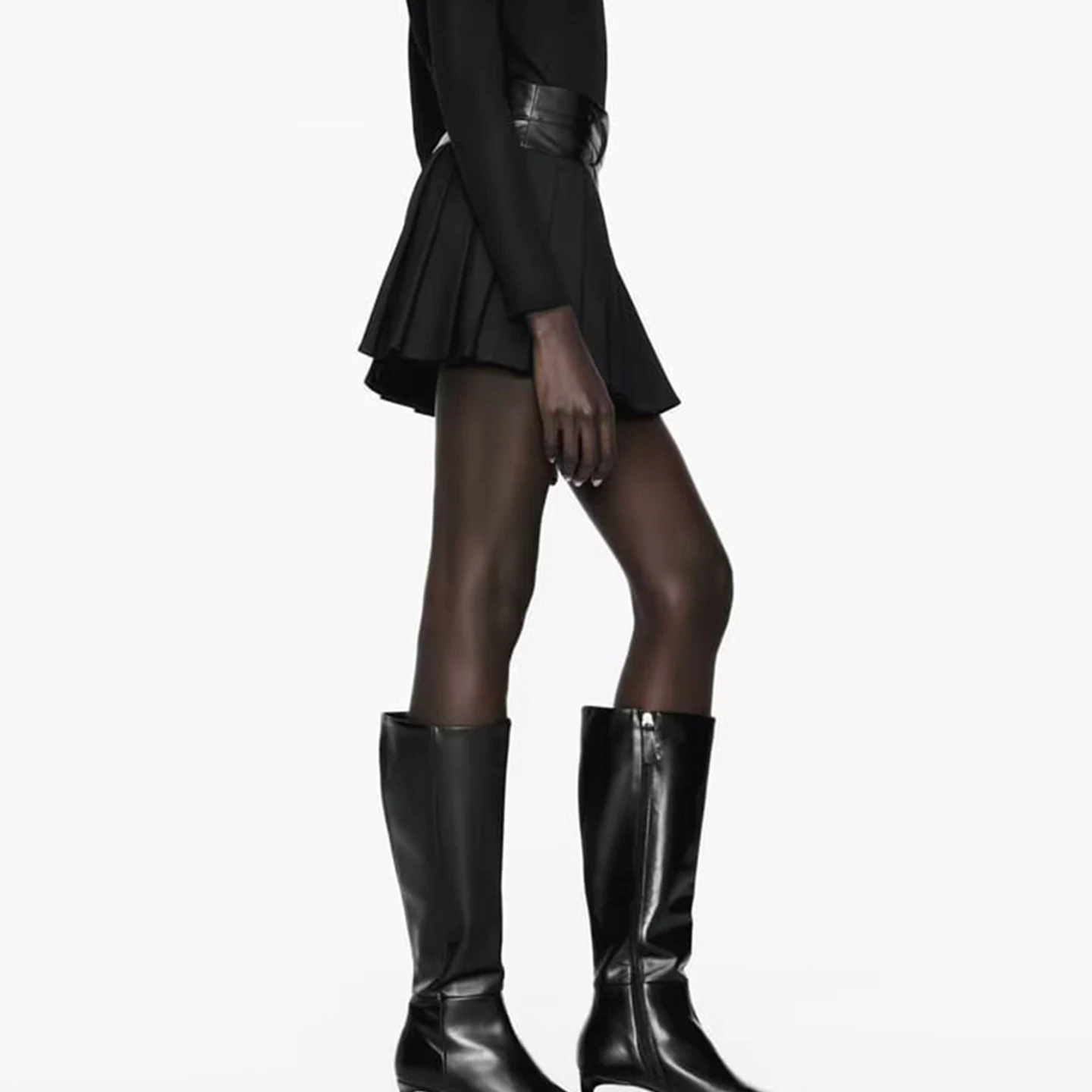 Z High Waist Leather Effect ort Skirt Women's Faion 2025 New Sle Slimming Versatile  Skirt Stand Fit