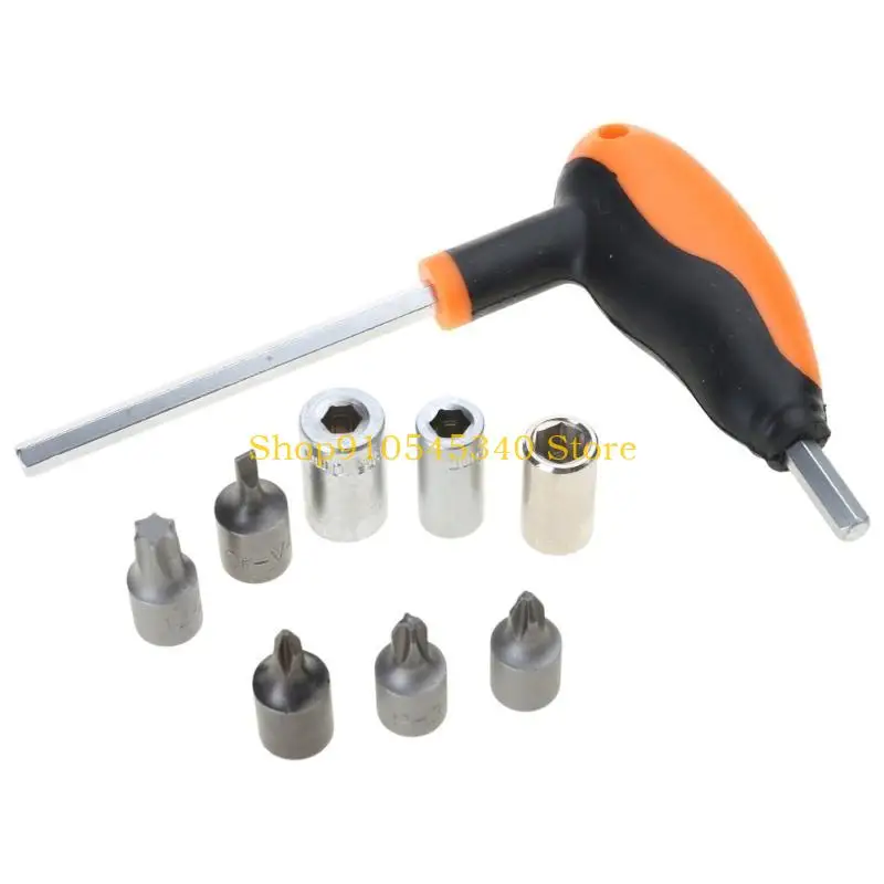 

U2JA Skateboard Tools T-wrench with 6/8/10/45mm Bit Socket Bearing Remover Skateboard Mounting Hardware Repair Tool