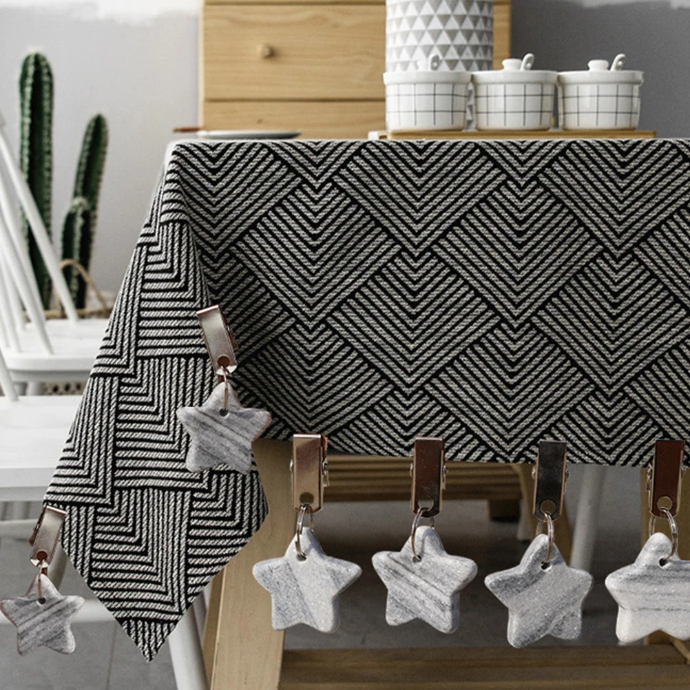 

Reusable Tablecloth Weight Set 4pcs Marble Style Windproof Clips for Table Cover Outdoor Garden Camping Supplies Durable Design