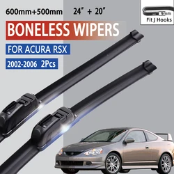 For Acura RSX Type-S DC5 2002 - 2006 Car Wiper U-type Soft Rubber Boneless Wiper HD Quiet Durable Automotive Wiper 24