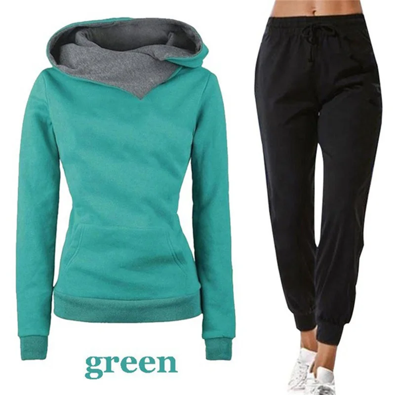 Woman Tracksuit Two Piece Set Warm Hoodies+Pants Pullovers Sweatshirts Female Jogging Woman Clothing Sports Suit Outfits