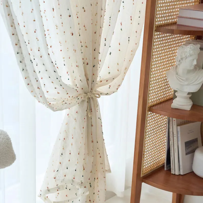 2PCS Sweet Rainbow Dot Curtain Suitable for Bedroom, Living Room, Balcony, Home Decoration
