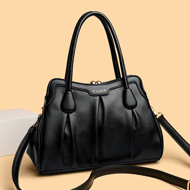 

Soft Leather Handbags for Women Vintage Shoulder Tote Bag Luxury Designer Ladies Large Capacity Purse Bags Casual Tote Bag