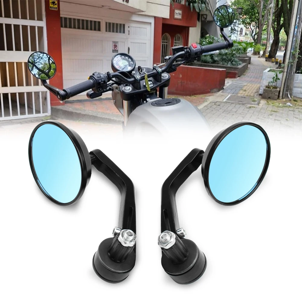 Motorcycle Accessories Bicycle Tram Off-Road Vehicle All-Terrain Universal Handlebar End Rearview Mirrors 80MM Glass Side Mirror