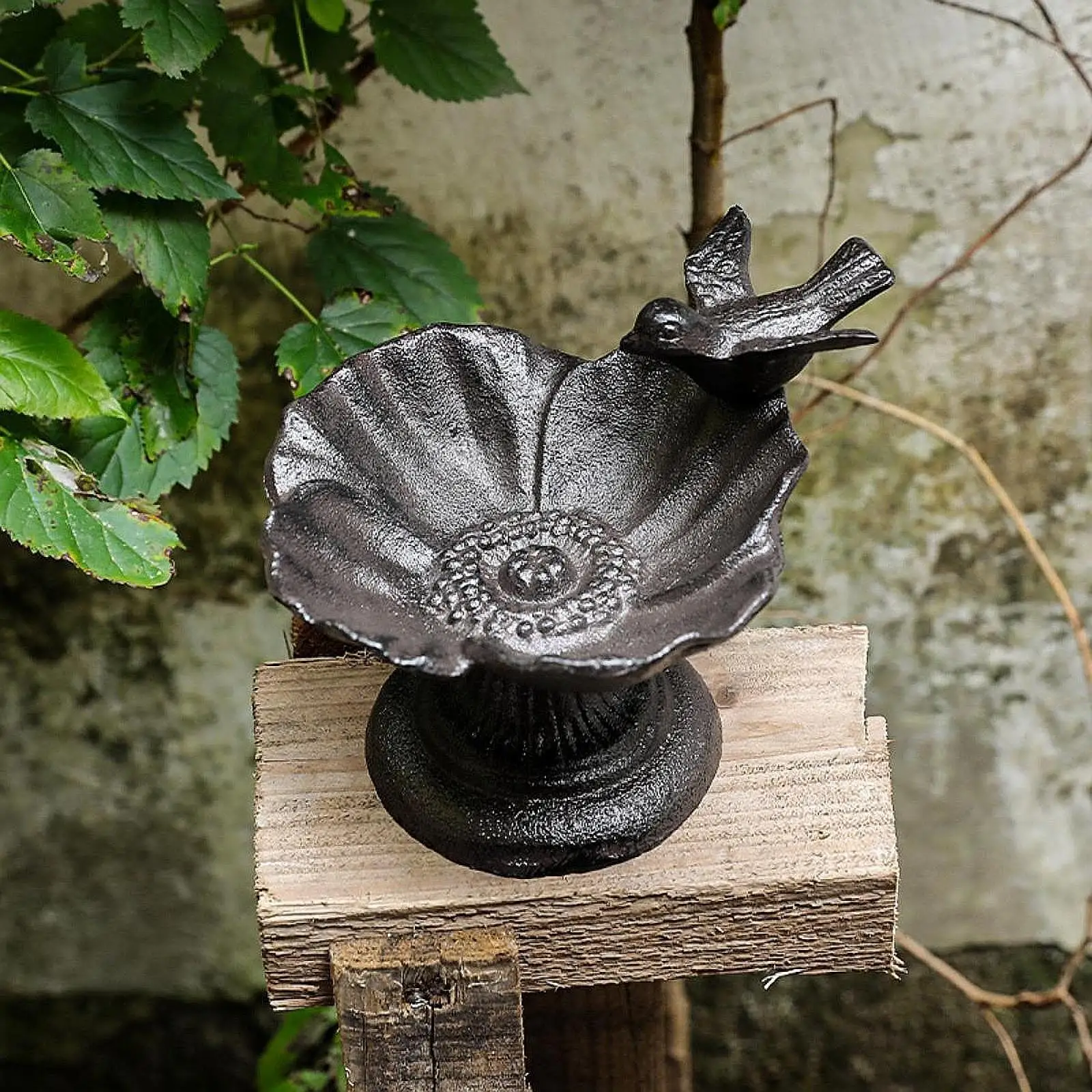 Flower Bird Feeder Decorative Gifts Cast Iron Bird Bath Yards Bird Bath Bowl