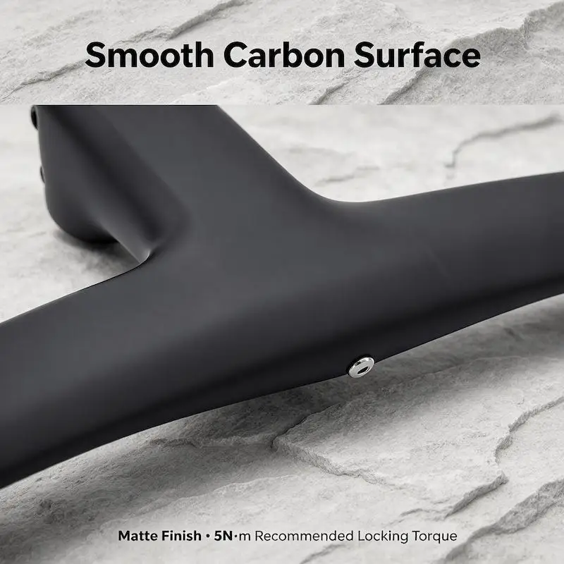 One-Piece Carbon Aero Road Handlebar, Full Internal Routing,28.6mm Steerer,380-440mm Electronic Shifting