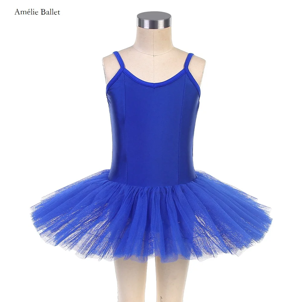 Azul Spandex Ballet Dance Tutu para Meninas, Bailarina Stage Show Costume, Kids Vestidos Performance, 5 Cores Disponíveis, 17050