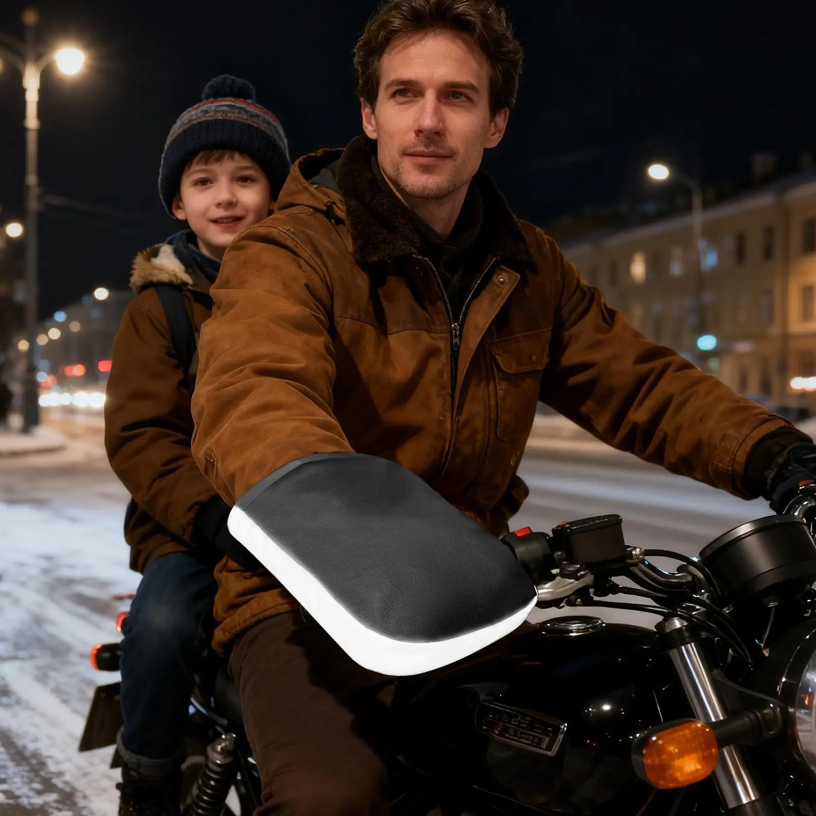 오토바이 핸들바 머프 겨울 방풍 오토바이 장갑 오토바이 따뜻한 핸들바 장갑 스쿠터 스노모빌 삼륜차용