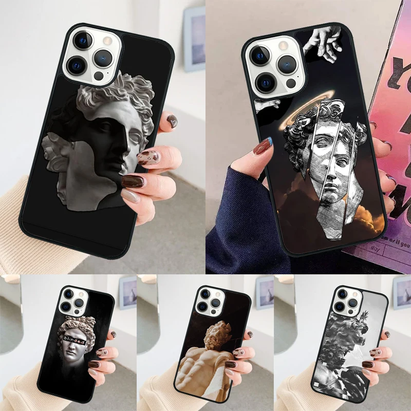 Greek Aesthetics Plaster statue phone case Cover For iPhone 14 15 16 Pro Max SE 2020 For apple 11 12 13 Pro Max Mini 8 Plus