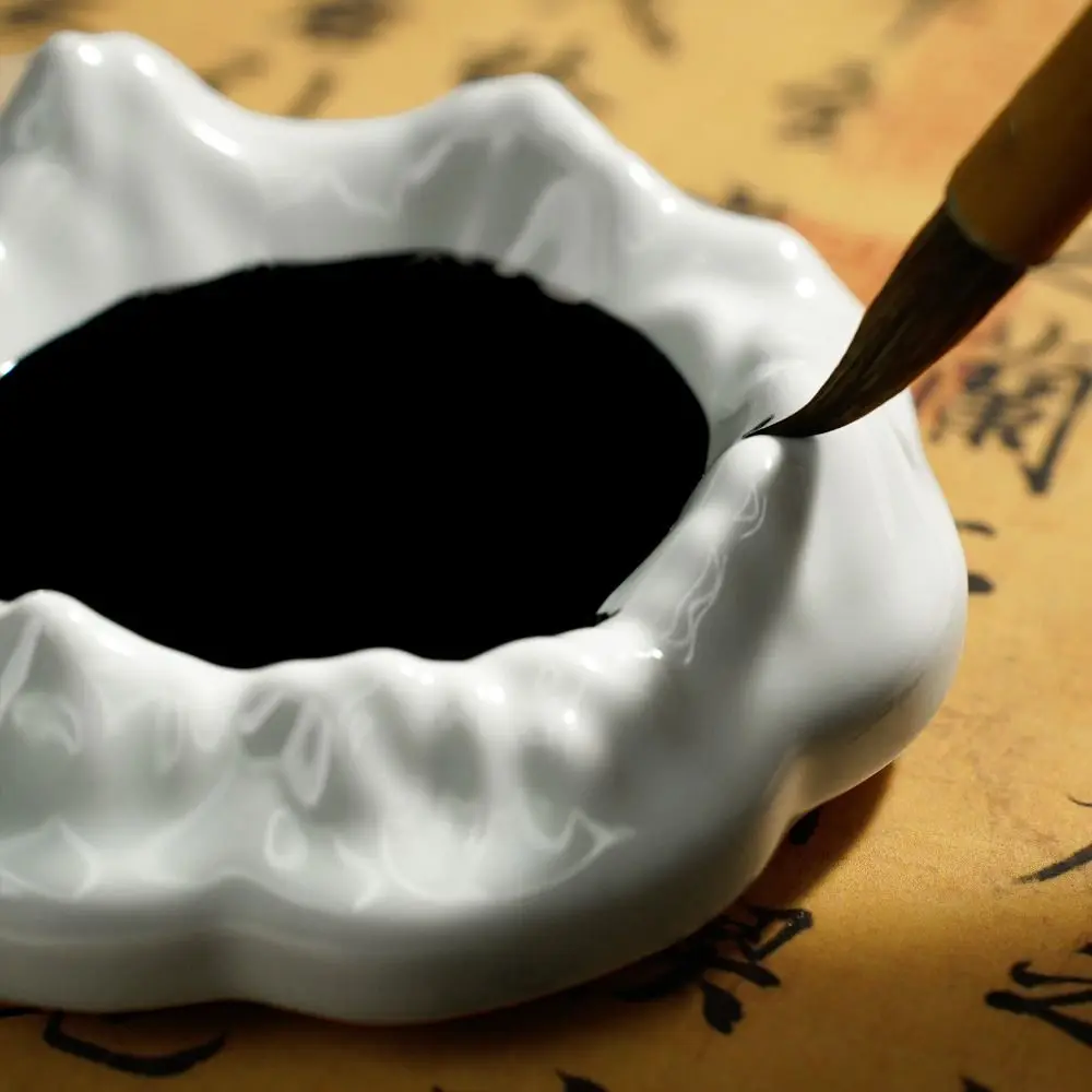 Multifunction Ceramic Mountain Shaped Inkstone Ink Brush Brush Ink Pen Rest Holder Paperweight Glaze Painting Tool Calligraphy