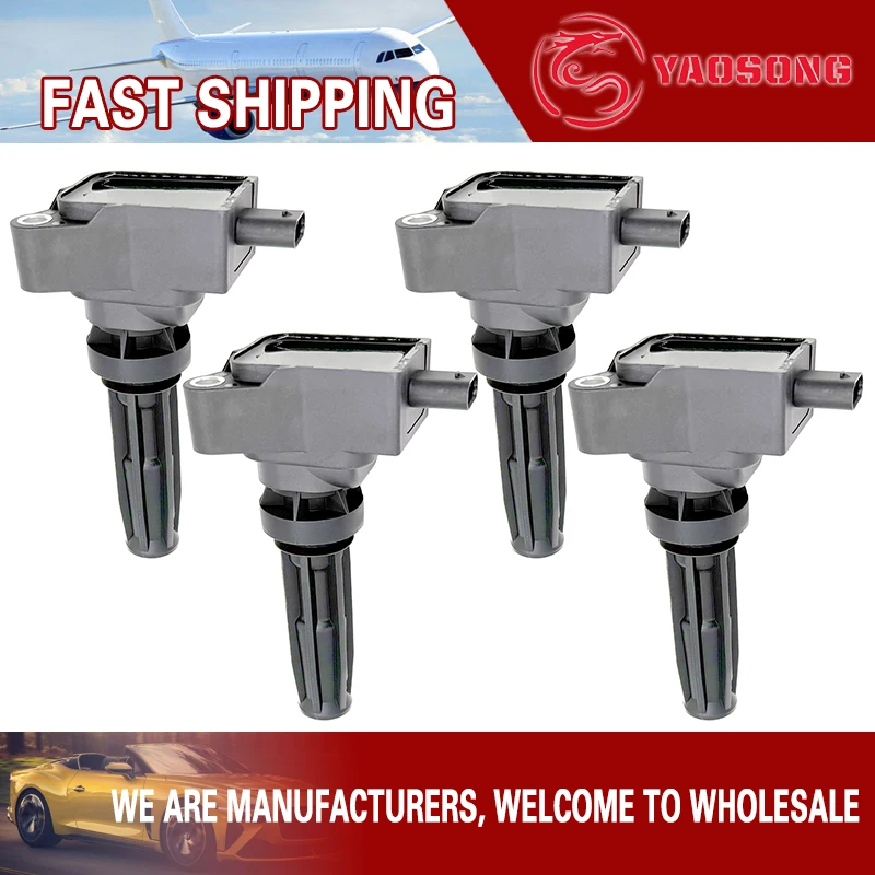

4pcs Ignition Coil For Ford Bronco Edge Explorer Maverick Ranger Lincoln Corsair Nautilus 2.0L 2.3L JX6E-12A366-BA JX6E12A366BA
