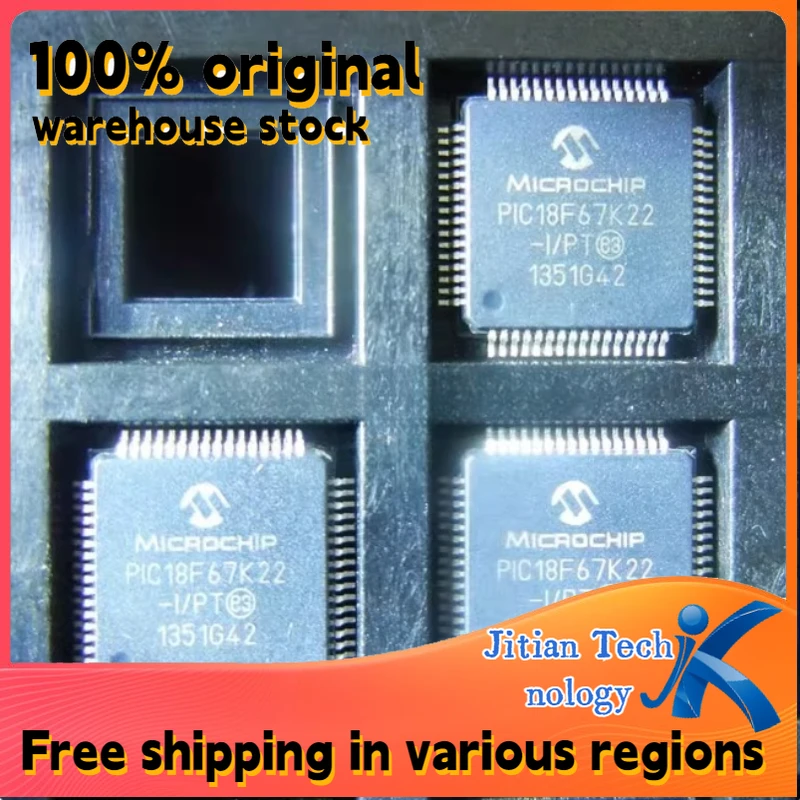 100% original inventory 1PCS PIC18F67K22-I/PT PIC18F67K22 TQFP64 8-bit microcontroller 128KB Channel direct sales