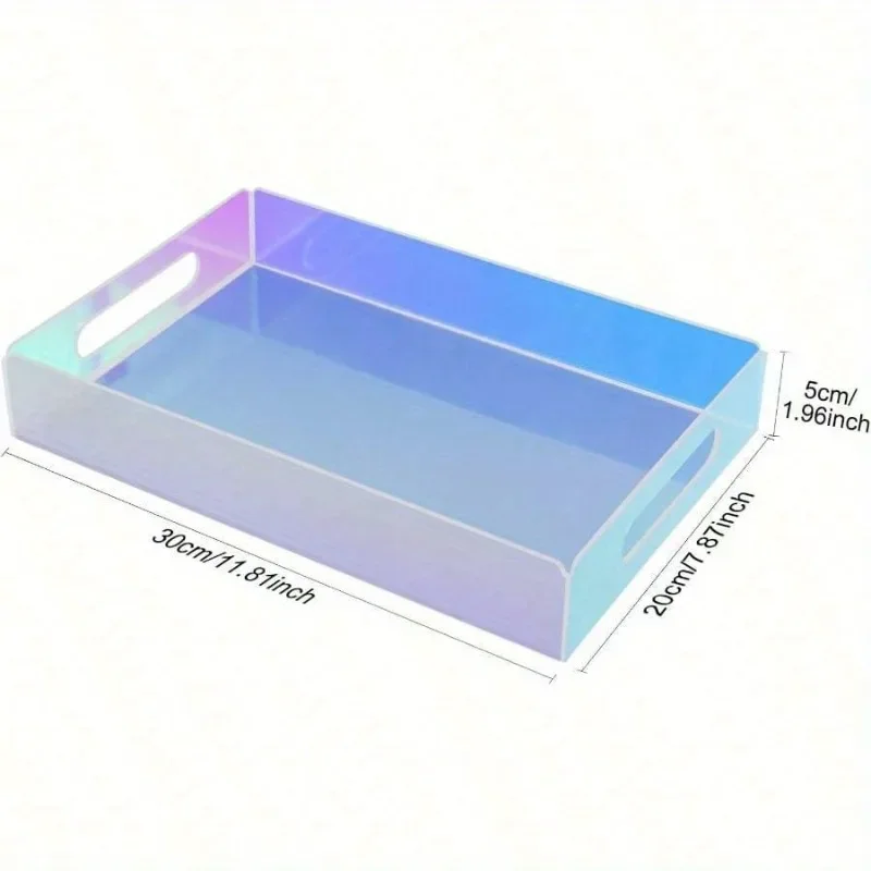 1 Pcs Bathroom Tray Organizer for Countertop, Decorative Acrylic Tray As Perfume Tray, Vanity Tray, Bathroom Sink Organizer, Toilet Tank Tray, Modern Bathroom Accessories Decor 11-4/5 X 7-7/8 X 2 Inch