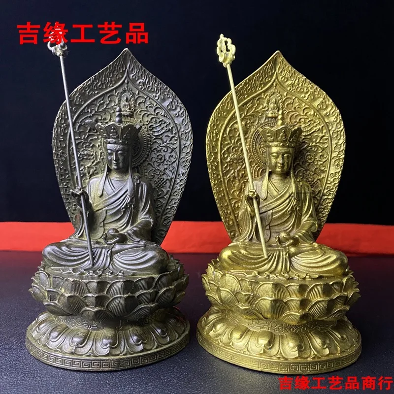 

Ksitigarbha Buddha Statue Ornament Home Shrine Desktop Decoration Antique Alloy Craft Backlit Ksitigarbha Buddha Statue