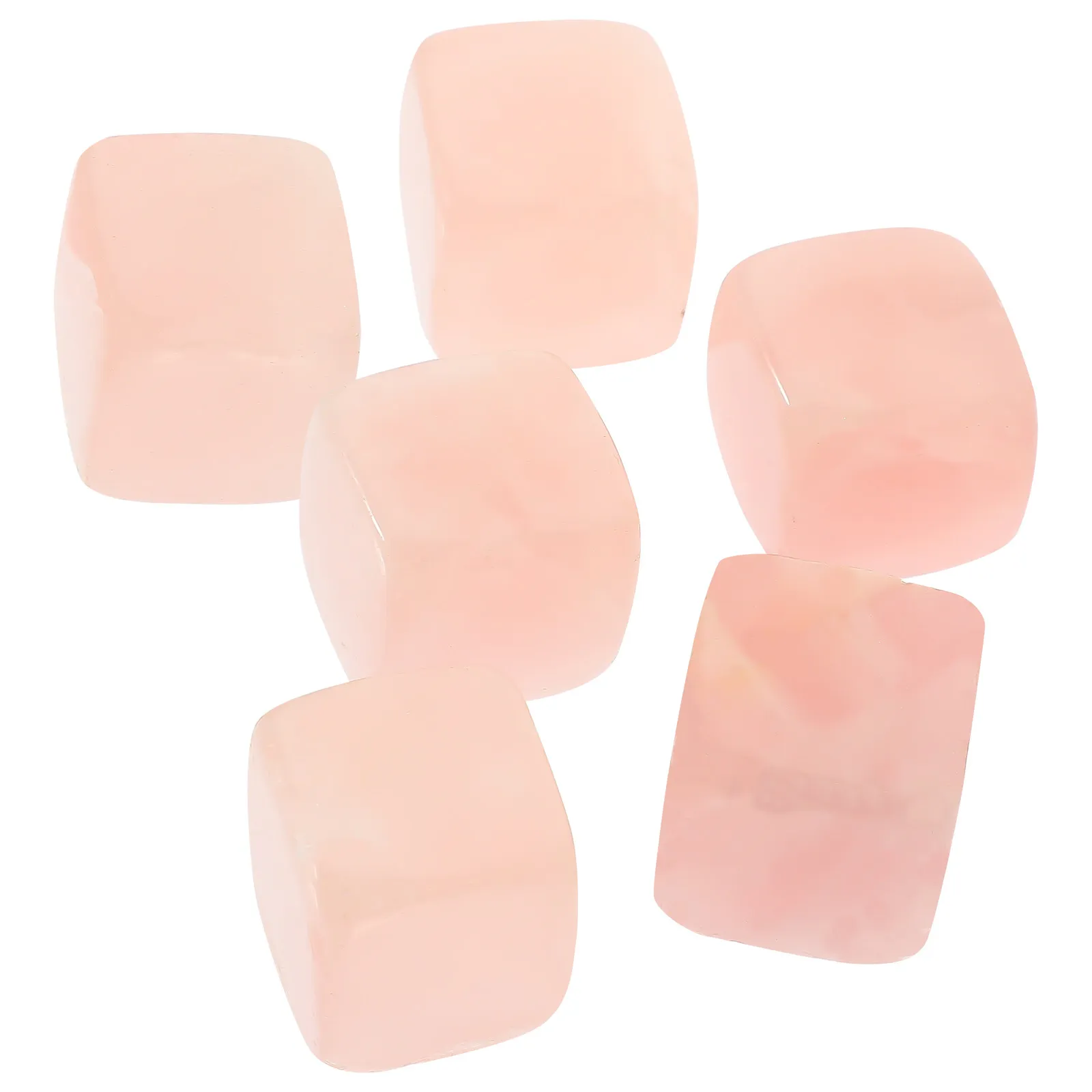 

6Pcs Pink Crystal Quartz Ice Cubes Reusable Whiskey Stones for Cool Drinks Bar Accessories Set Whiskey Stones Ice Cubes