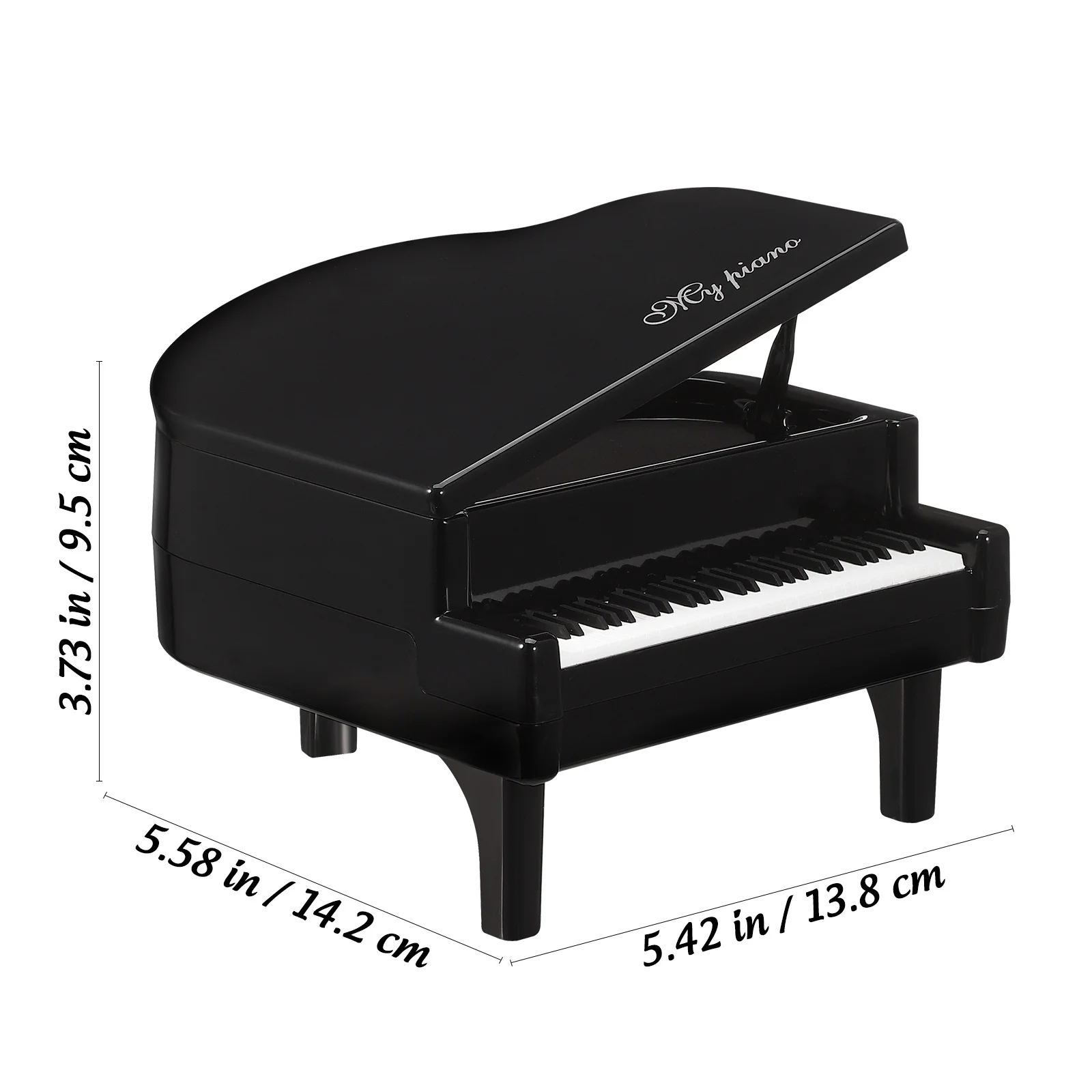 Decorazione nera Mini pianoforte Ornamento da tavolo per Home Office Studio Room Decor Strumento musicale Display Pezzo artistico Pianoforte in plastica