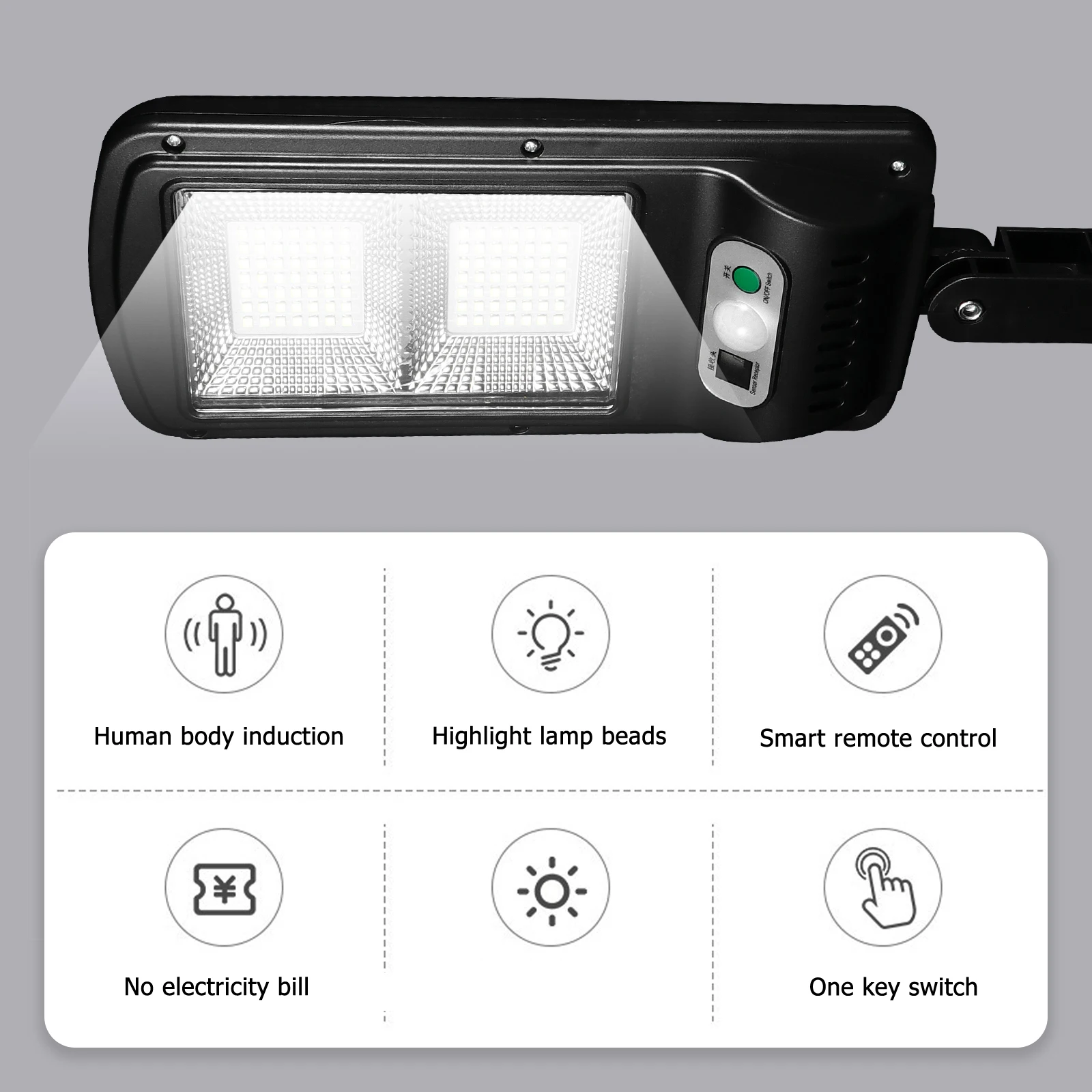 

Solar Sensor Wall Lamp Outdoor Lights ABS Material Yard Courtyard Lighting Tool Energy Saving Waterproof Heat Resistance Body