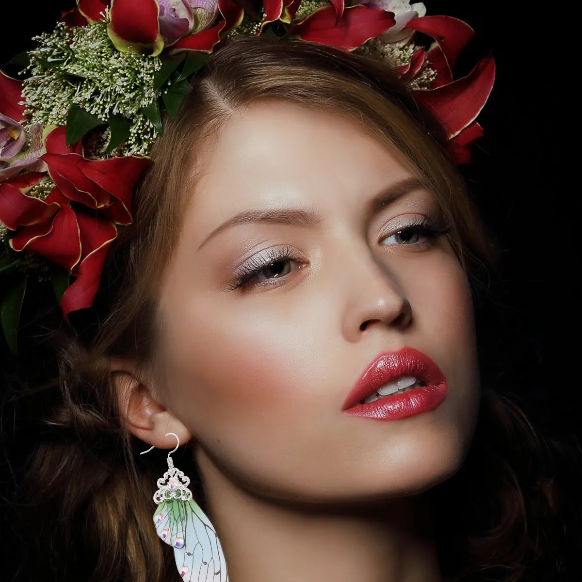 

1Pair Imitation Wings Earrings Chic Retro Style Premium Plastic Eardrops Fashionable Daily Wear Gift for Female Friends Silver