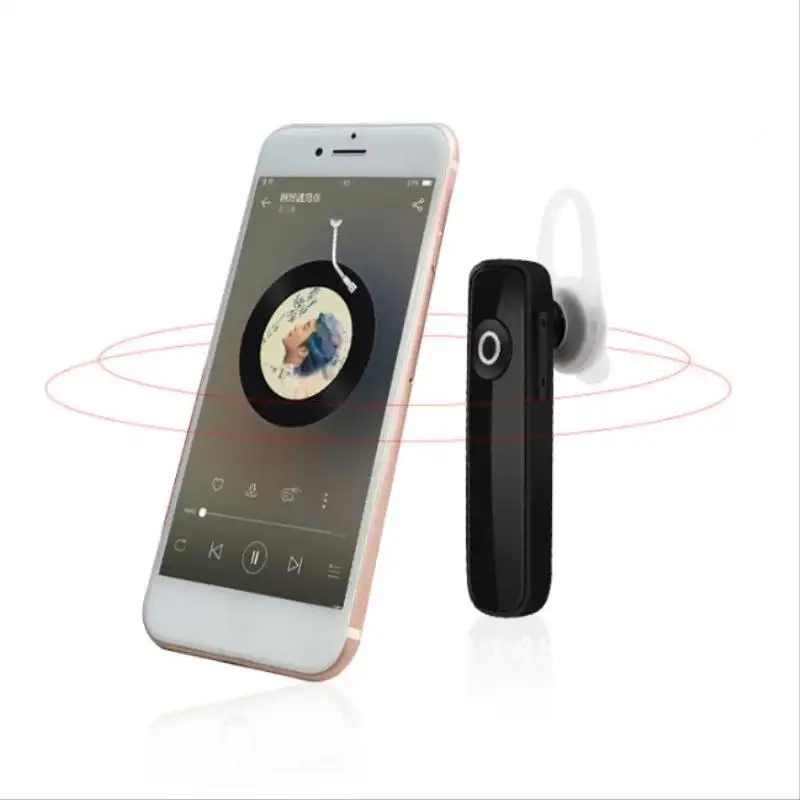 M165 Mini Bluetooth Earphone Stereo Bass Bluetooth Headset Handsfree Earloop Wireless Earpiece With Mic For All Smart Phones