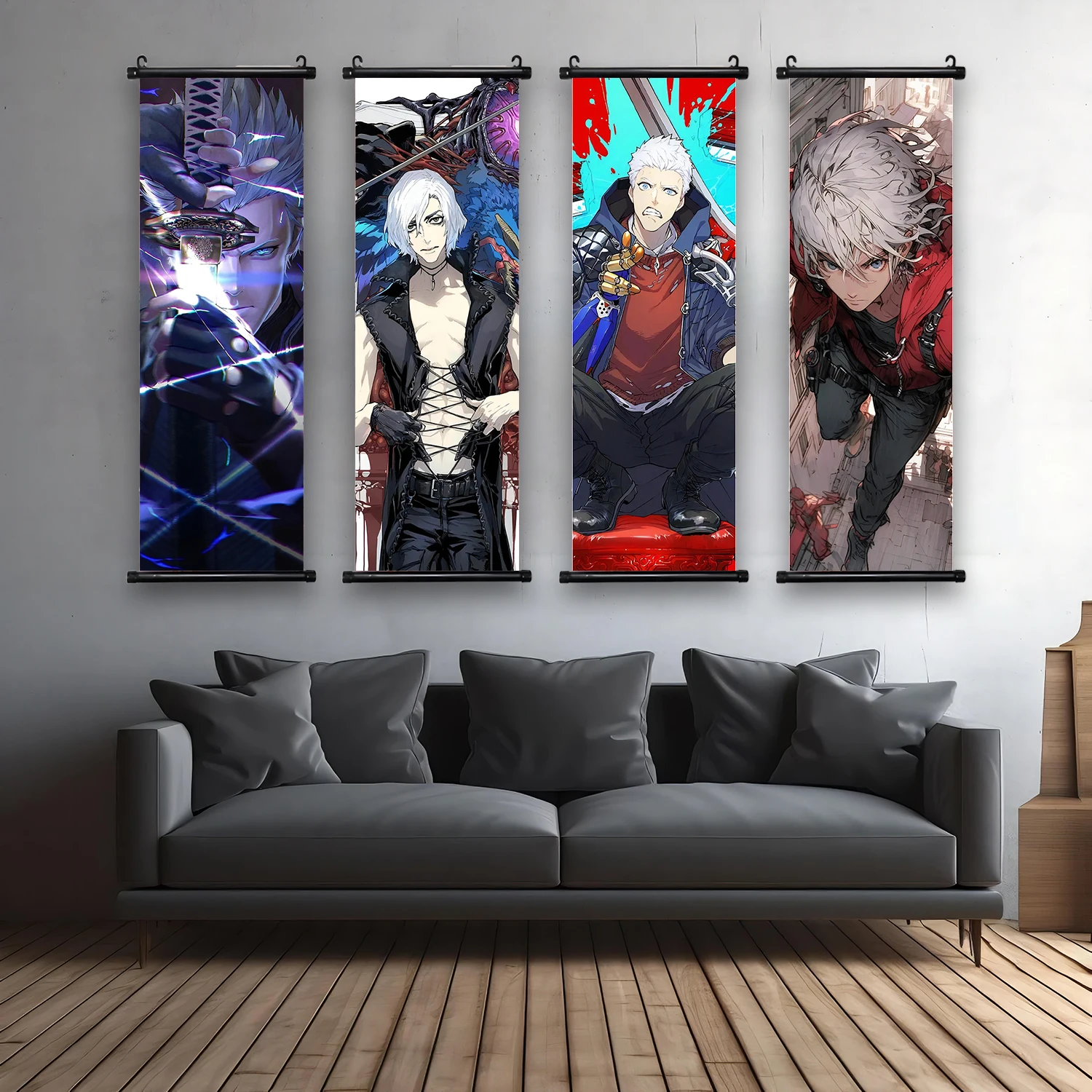 Devil May Cry Hanging Scroll Poster Games Wallpaper Wall Artwork Canvas Painting Picture Print Gaming Room Decoration Art Gift