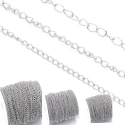 10 Meters/partij 1.2-2.5Mm Roestvrijstalen Ketting Bulk Voor Diy Sieraden Maken Materialen Charme Klassiek Handgemaakt