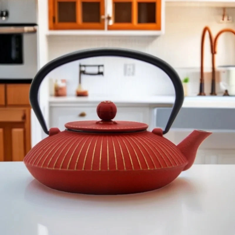

800ml Umbrella Shaped Cast Iron Teapot Filter Pot Heated Kettle Afternoon Tea Brewing Utensils Tea Kettle Water Bottle Teapots