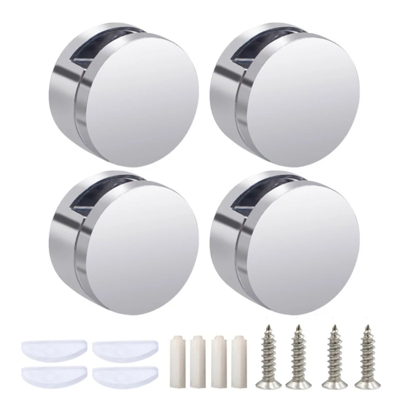 Set of 4 Mirror Clip Sturdy Sturdy Zinc Alloy Brackets for Bathroom Bedroom Living Room Wall Mounting Designs Daily Use