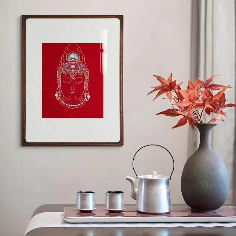 Peace Wall Art Zen Meditation Hanging Scroll Room Buddhist Home Decor Chinese Calligraphy Painting for Office Serenity