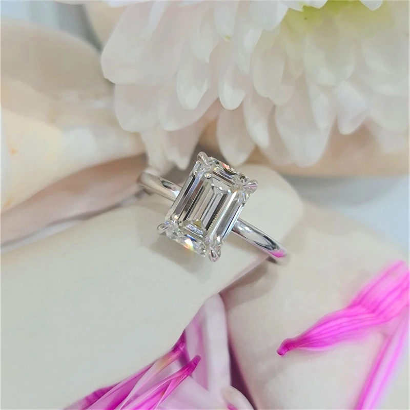 

18K Solid White Gold 9*6MM 2.5Carat Moissanite Solitaire Engagement Ring Real Gold Ring Moissanite Rings For Women Wedding Band