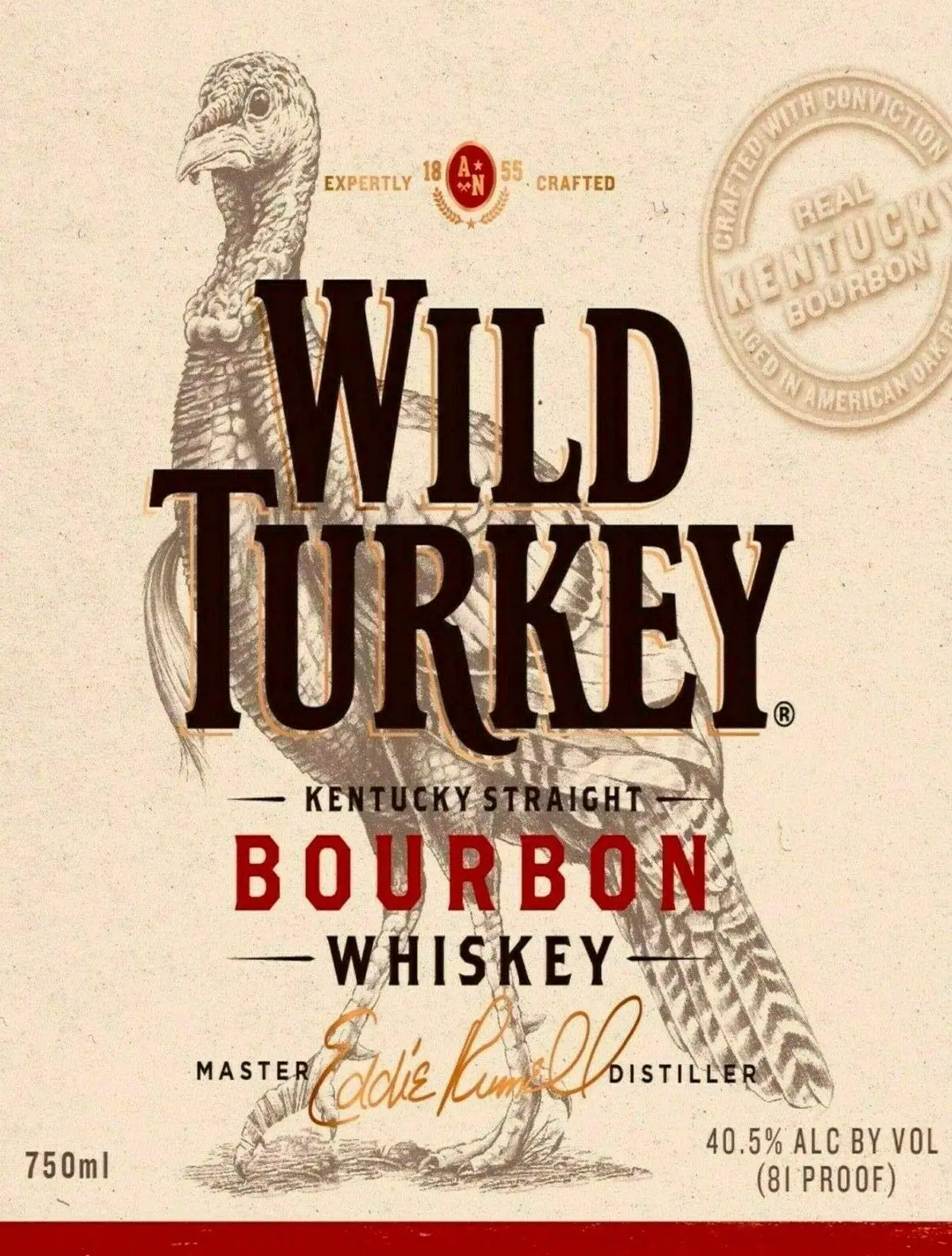 Wild Turkey Bourbon Metal Tin Sign Decor