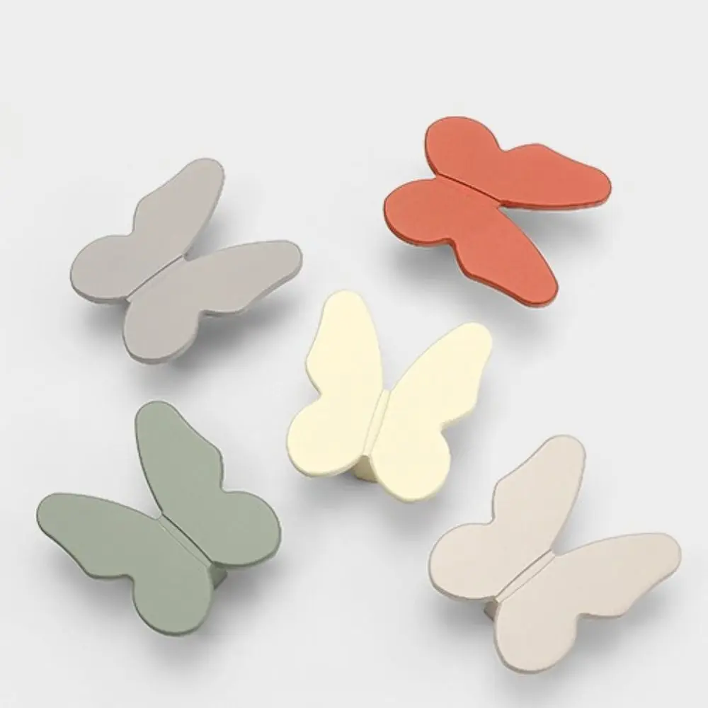 Furniture Hardware Butterfly Shape Door Pulls Cabinet Drawer Single Hole Drawer Knobs Zinc Alloy Wardrobe Pulls