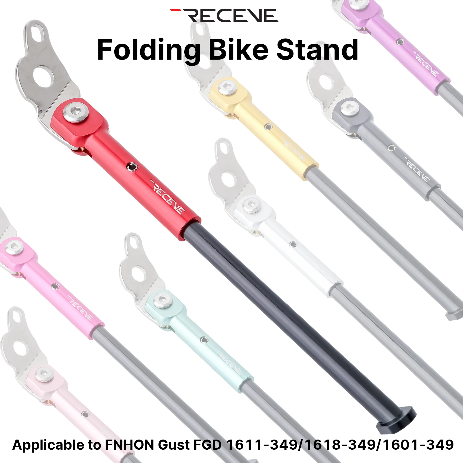 

RECEVE Folding Bicycle Kickstand 349 Aluminum Alloy Foot Support Bike Kickstand Parking Stand Footrest for FNHON Gust 16inch