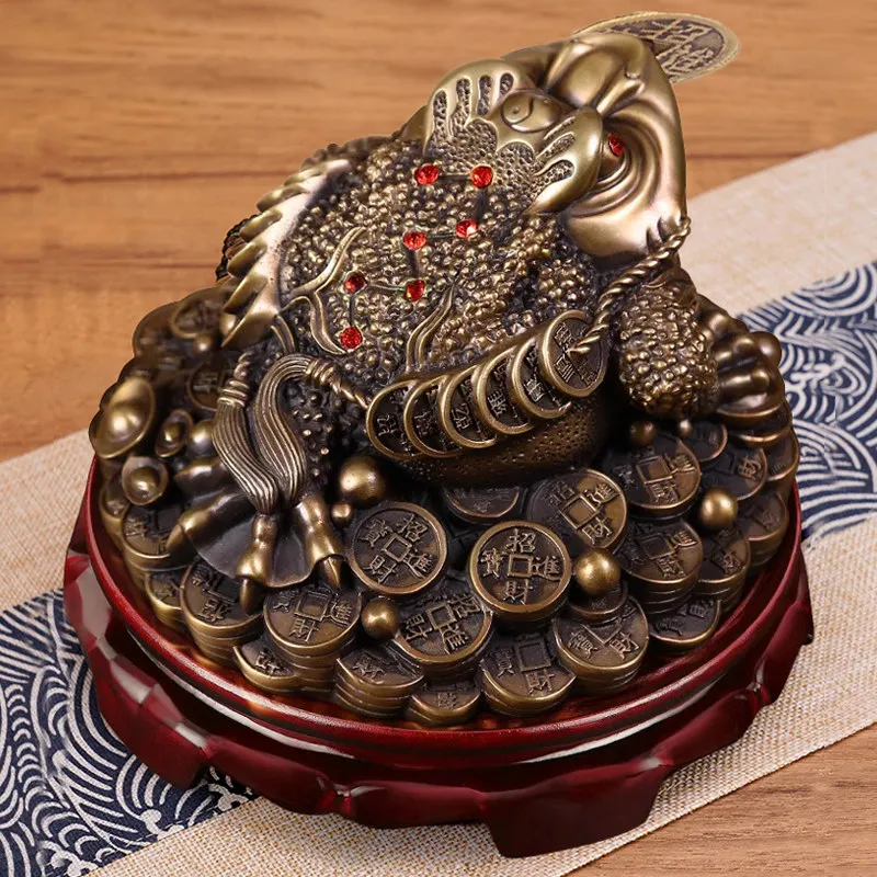 

Full copper toad lucky ornament three-legged toad living room office gift