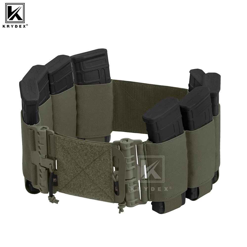 KRYDEX Tactical Elastic Cummerbund Quick Release Mounting Strap with 8 Magazine Pouches for FCPC LBT LBX FCPC Vest