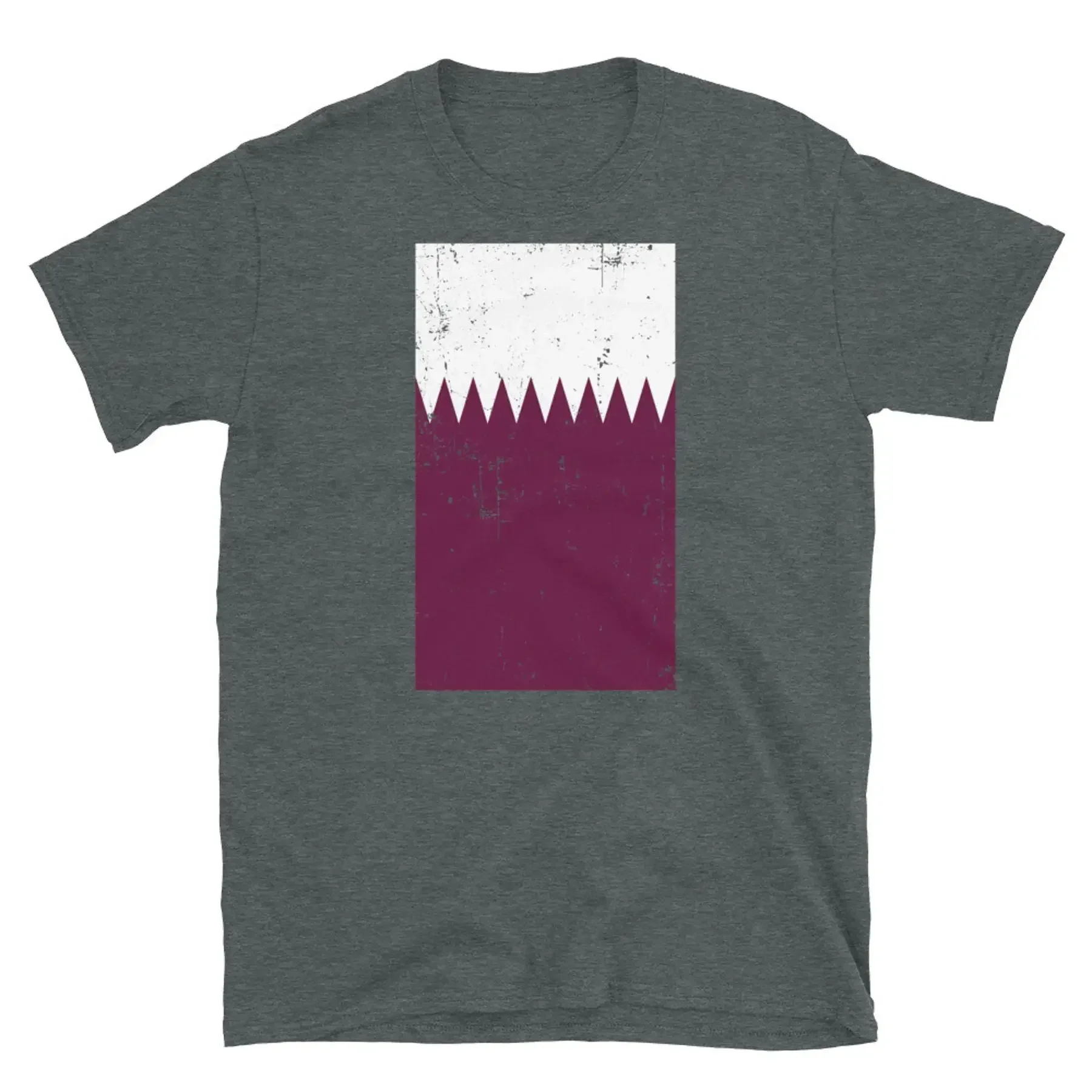 Qatar Middle East Doha Distressed Flag Short Sleeve Unisex T Shirt