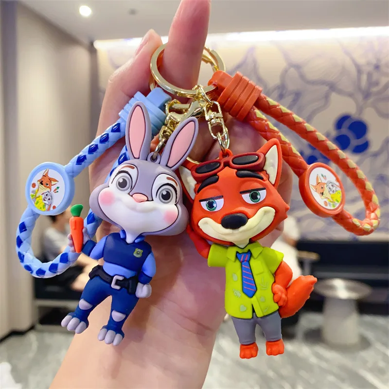 Creative Zootopia Keychain - Cute Cartoon Judy Rabbit Plush Couple Bag Accessories Small Gift