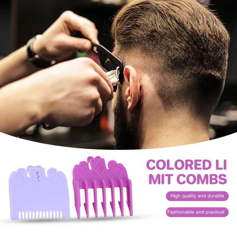 2 قطعة/المجموعة مقص الشعر دليل مشط أداة تهذيب اللحية مشط المتقلب رئيس ماكينة حلاقة مشط استبدال المقص شفرة تقطيع كم