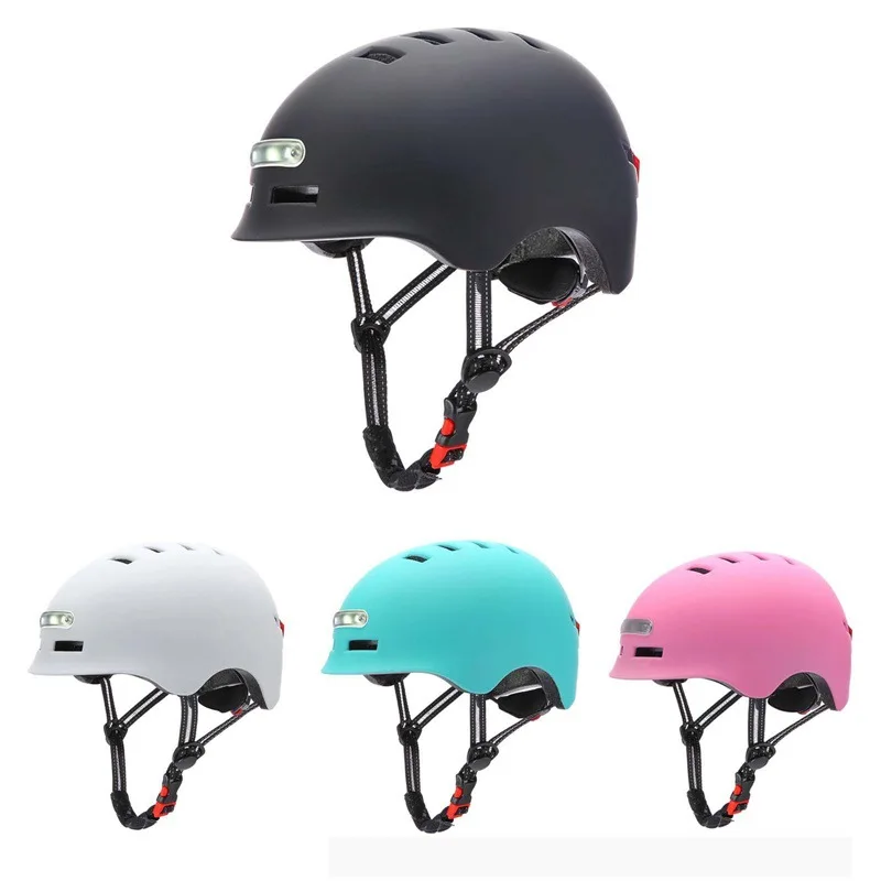 Motorcycle Helmets With Led Lights Moped Helmet Electric Scooter for Men Women With Double Visor Rechargeable Bicycle Light Bike