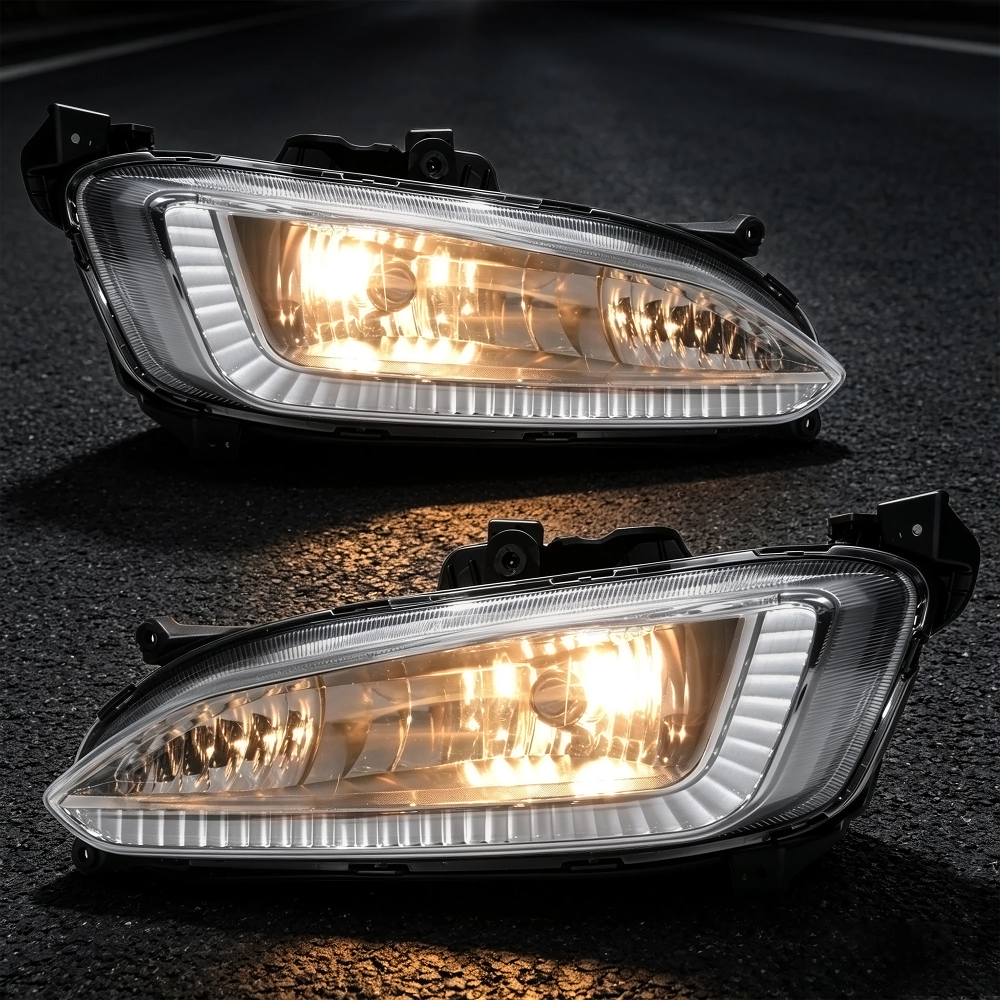 Halogen Fog Lights Compatible with Hyundai Santa Fe 2013 2014 2015 2016 Front Bumper Driving Fog Lamps Assembly Kits