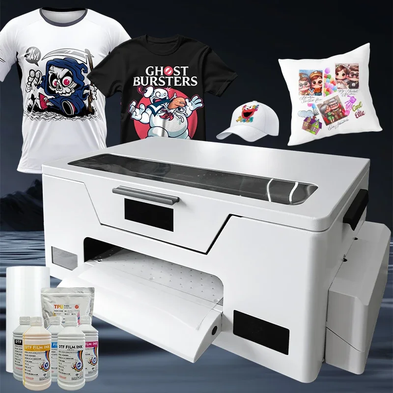 Professional High Speed Desktop Cmyk+Lc+Lm Platform Suction Solvent Inkjet Dtf Printer Mini For T Shirts Textile