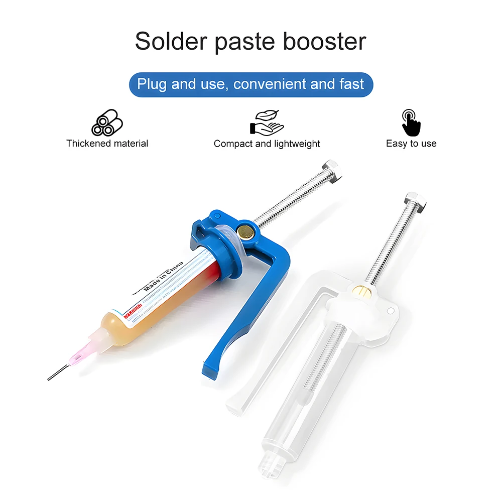 Needle Type 10CC Solder Paste Pusher Extruder Flux UV Glue Soldering Oil Labor-Saving Glue Gun Push Rod Soldering Accessories