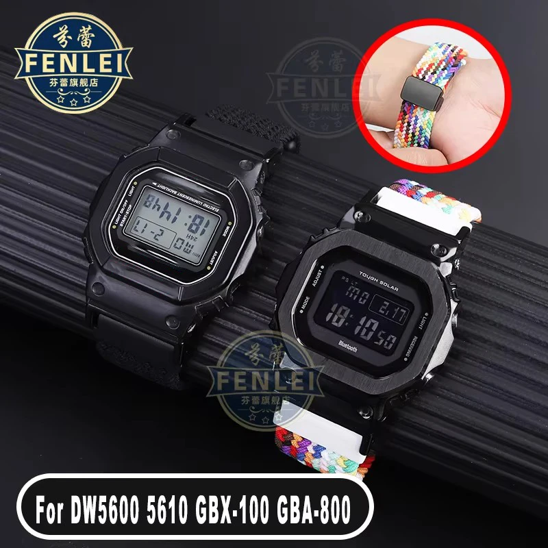 

Magnetic Strap For Casio G-SHOCK DW-5600 DW6900 DW9600 GW-M5610 GBX-100 GBA-800 Weaving Nylon Watchband Men Bracelet Accessories